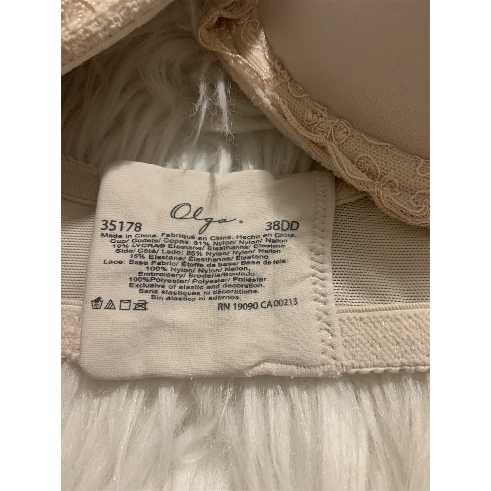 olga full coverage t shirt bra beige 38DD style 35178 - Picture 5 of 10